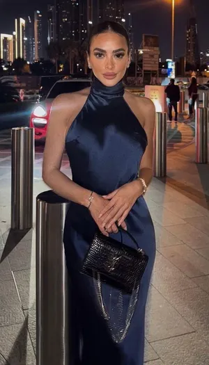 Zara maxi dress satin slip gown Elegant blue Halter formal party wedding prom thumbnail 3