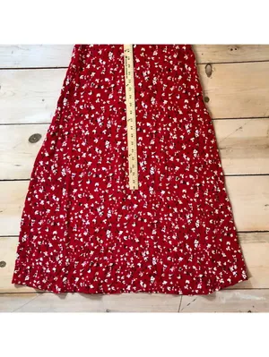 A New Day NWT Women's Short Sleeve Maxi Sundress Red Floral Size 2 thumbnail 10