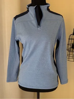 Brooks Brothers Sport 1/4 Zip Pullover Blue Athletic Top Women M thumbnail 2