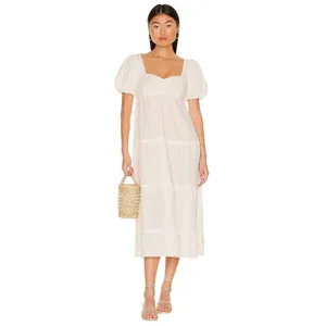 Show Me Your Mumu Odette Midi Dress in White Small Womens Long Cotton thumbnail 4