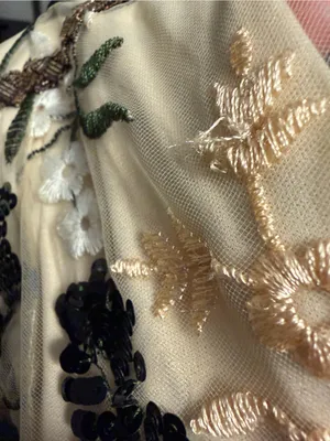 Lulus Show Stopper Cream Embroidered Sequin Bodycon Midi Dress‎ Medium thumbnail 9