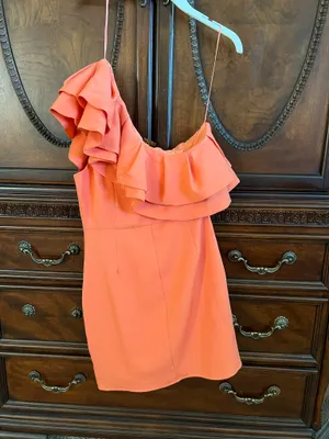 Bo+Tee Orange one shoulder dress thumbnail 2