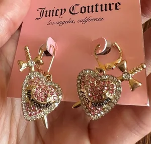 Juicy couture sword cross heart earrings thumbnail 2