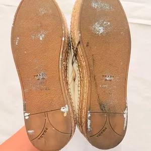 Prada 2024 Leather Platform Espadrilles EU 37.5 US 7.5‎ Off-White thumbnail 6