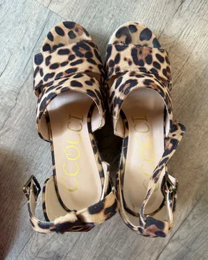 Cocci Womens Leopard Print Espadrille Wedge Sandals Brown Animal Print‎ Size 7 thumbnail 1