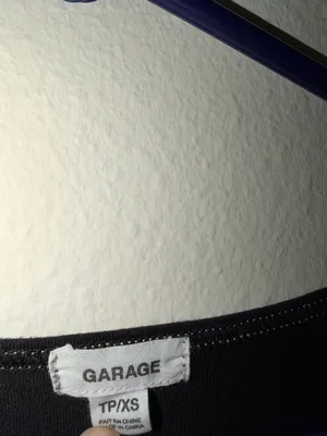 Garage Black Cropped Top with Contrast Stitching thumbnail 2