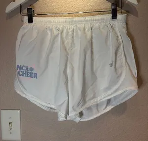 Varsity Cheer Women’s White NCA Lined Shorts Size Medium Cheerleader thumbnail 1