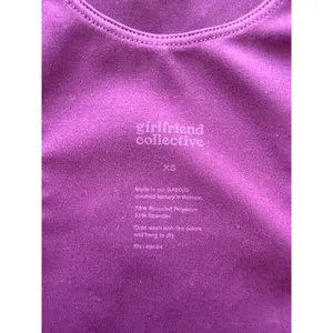 Girlfriend Collective Dylan Tank Bra in Burgundy Purple Size XS X-Small thumbnail 3