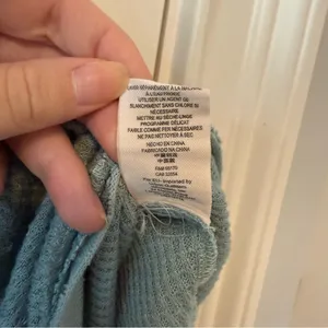Free People Must Have Thermal Ribbed Relaxed Henley Top in Bright Aqua Size Med thumbnail 7
