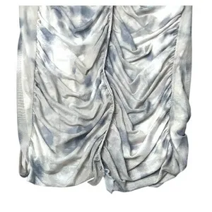 Zara Womens Strapless Ruched Mesh Maxi Dress Gray White Glam Luxe Sultry Small‎ thumbnail 11