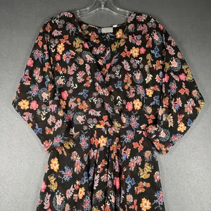 Anthro HD in Paris Maxi Dress‎ Womens US 4 Sheer Floral Chiffon Cottage Peasant thumbnail 3