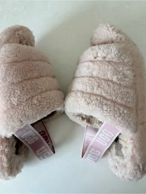 UGG Fluff Yeah Slide Women's Sheepskin Slipper Sandals Light Pink Size 9 thumbnail 8
