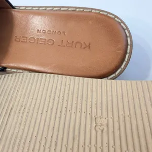 Kurt Geiger London Maci Platform Leather Sandals Size 38 US7.5 Wedge Slide thumbnail 7