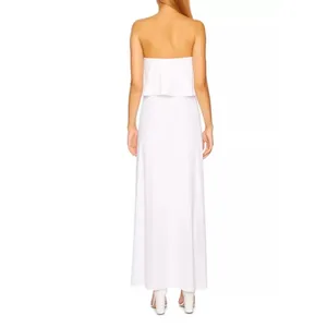 Susana Monaco White‎ Strapless Maxi Dress Side Slit Resort Formal Size S NWOT thumbnail 3