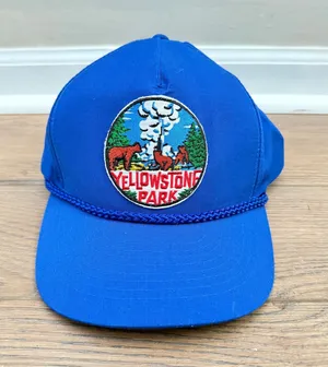 Source Unknown Vintage Style Rope Hat, Blue Yellowstone National Park, One Size, Adjustable thumbnail 1