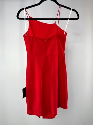 NWT Lulus Party for Two Asymmetrical Bodycon Mini Dress in Red‎ Size Small thumbnail 7