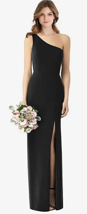 Thread One-Shoulder Crepe‎ Trumpet Gown Size 10 thumbnail 1