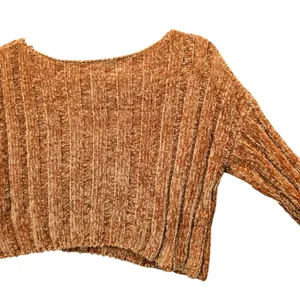 Yellow Crop Chenille Ribbed Y2K Favlux Vintage‎ Academia Cozy Sweater Small thumbnail 12