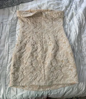 Gold Floral Mini Dress Size M thumbnail 2
