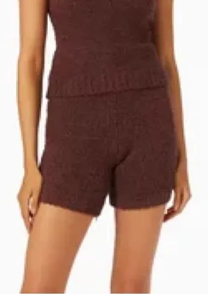 Skims cozy knit Sherpa shorts garnet thumbnail 1