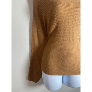 Leith Womens Cognac Brown Ribbed Batwing Boat Neck Pullover Sweater Small‎ thumbnail 4