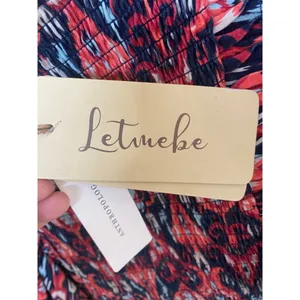 Anthropologie Let Me Be Boho Smocked Ikat Blouse Ruffle Sleeve‎ Romantic Peasant Top XL Boho thumbnail 6