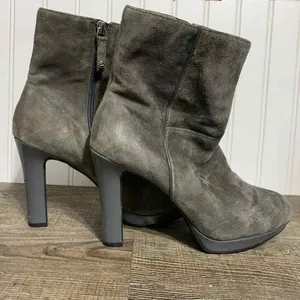 Ellen Tracy Ankle Boot Womens Dark Gray.‎ Leather High Heel sz 9 thumbnail 3