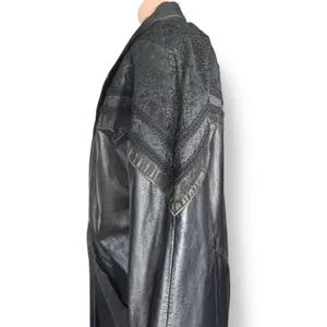 Vintage Wilsons Leather Black Trench Coat Thinsulate‎ Insulated Medium Longline thumbnail 9
