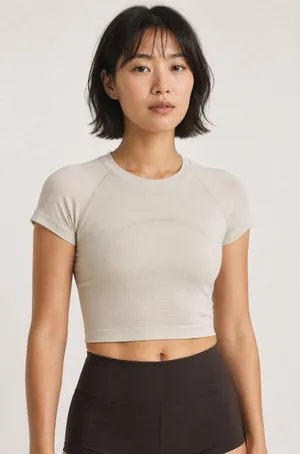 Lululemon Swiftly‎ Tech Cropped Short Sleeve 2.0 Mojave Tan Size 4 thumbnail 1