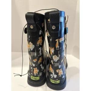 Western Chief Dog Print Mid Rain Boots Women’s US 9 Black Rubber Waterproof#R124 thumbnail 6