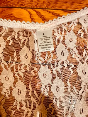 NWOT BABY PINK Lace see through Cap Sleeve Babydoll high low Top size L thumbnail 21
