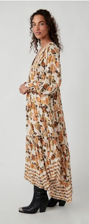 NWT free people rows of roses maxi dress thumbnail 1