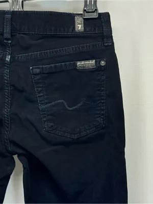 7 For All Mankind Black Boot Cut Corduroy Jeans 25 XS Preppy Minimalist Boho thumbnail 7