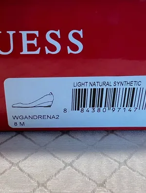 Guess: light natural synthetic print wedge pump size 8m thumbnail 7