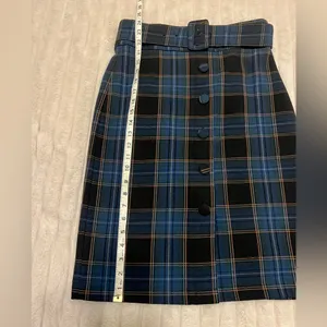 Anthropologie Maeve Bernadette Button-Front Midi Skirt Tartan Plaid thumbnail 4