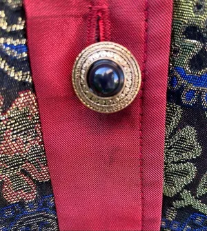 Coldwater Creek Small Jacket Velvet Button Front Black Wine Tapestry Holiday thumbnail 13