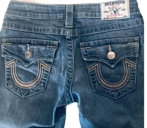True Religion Straight Leg Blue Jeans thumbnail 9