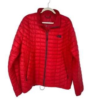 The North Face ThermoBall Insulated Jacket Men’s Large Red Full Zip Packable thumbnail 1