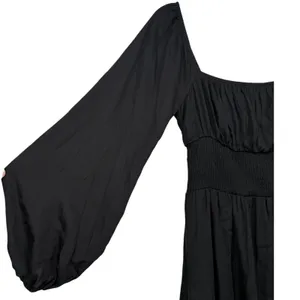NWT‎ Lulus Long Sleeve Smocked Waist Midi Dress Black Size XS Babydoll Milkmaid thumbnail 12