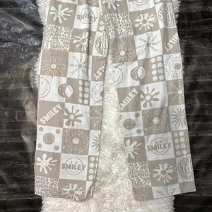 H&M Smiley Patchwork All Over Print Smiley Face Straight Wide Leg Streetwear thumbnail 6