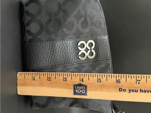 COACH 43771 Julia Outline OP Art Black Jacquard Canvas Small Purse Shoulder Bag thumbnail 7