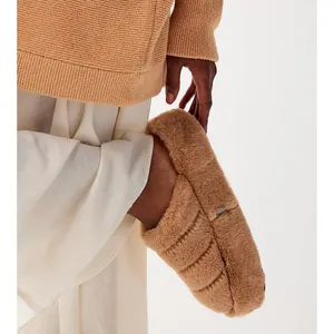 NWOT Free People - It’s A Vibe Platform Slippers Teddy Tan – Size 10 thumbnail 5