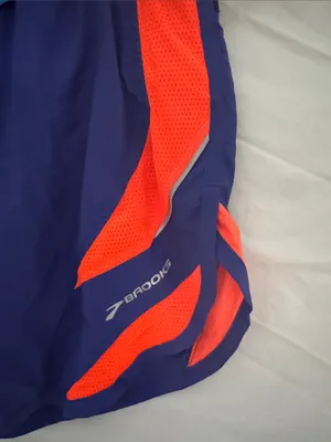 Brooks Women's Navy and Orange Athletic Running Shorts thumbnail 5