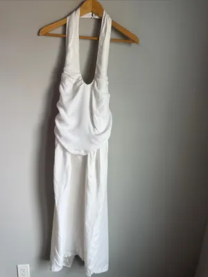 NEW Meshki Daniela Ruched Halter Midi Dress - White XXL thumbnail 2