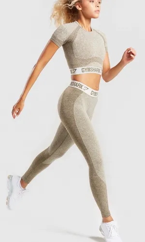 Gymshark Flex Leggings Khaki / Sand thumbnail 1