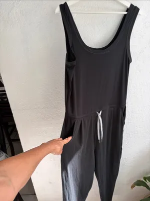 Vuori Black Women's Sleeveless Jumpsuit with Drawstring thumbnail 2