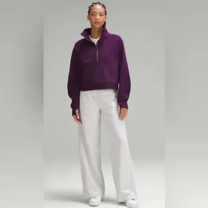 Lululemon NWT Scuba Oversized Funnel Neck Half Zip Dramatic Magenta Size M L thumbnail 4