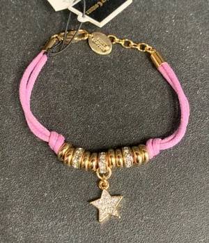 Juicy Couture B-Corded Friendship Bracelet Silver Pave Crystal Star Charm Bundle thumbnail 1