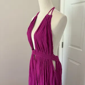 Free People Maxi Dress Look Into The Sun XL Baton Rouge Halter Boho Cutout thumbnail 16