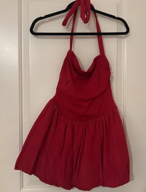 Garage red bubble dress thumbnail 1